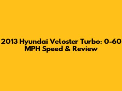 2013 Hyundai Veloster Turbo: 0-60 MPH Speed & Review