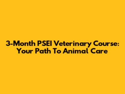3-Month PSEI Veterinary Course: Your Path To Animal Care