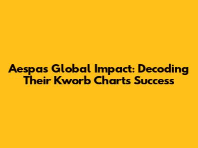 Aespa's Global Impact: Decoding Their Kworb Charts Success