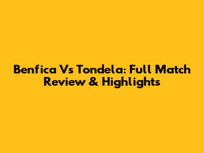 Benfica Vs Tondela: Full Match Review & Highlights