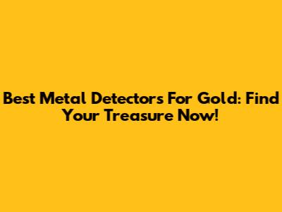 Best Metal Detectors For Gold: Find Your Treasure Now!