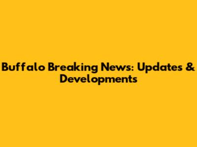 Buffalo Breaking News: Updates & Developments