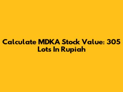 Calculate MDKA Stock Value: 305 Lots In Rupiah