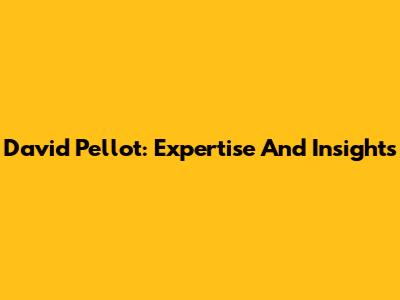 David Pellot: Expertise And Insights