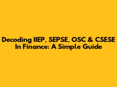 Decoding IIEP, SEPSE, OSC & CSESE In Finance: A Simple Guide