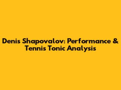 Denis Shapovalov: Performance & Tennis Tonic Analysis