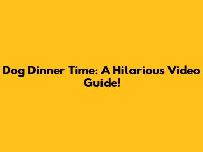 Dog Dinner Time: A Hilarious Video Guide!