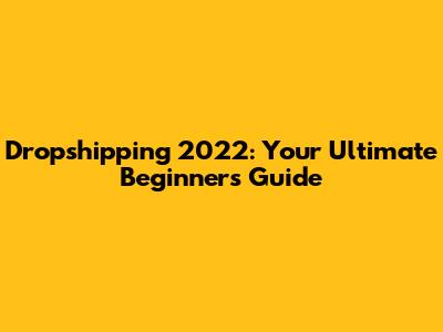 Dropshipping 2022: Your Ultimate Beginner's Guide
