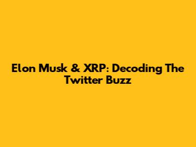 Elon Musk & XRP: Decoding The Twitter Buzz