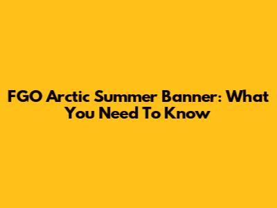 FGO Arctic Summer Banner: What You Need To Know