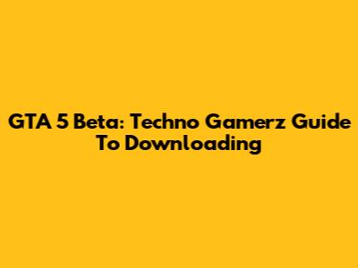 GTA 5 Beta: Techno Gamerz' Guide To Downloading