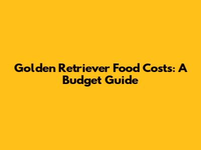 Golden Retriever Food Costs: A Budget Guide