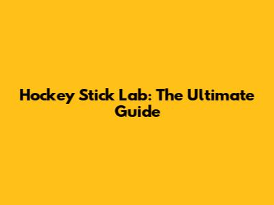 Hockey Stick Lab: The Ultimate Guide