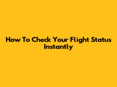 How To Check Your Flight Status Instantly
