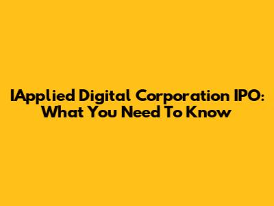 IApplied Digital Corporation IPO: What You Need To Know