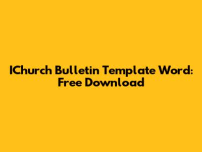 IChurch Bulletin Template Word: Free Download