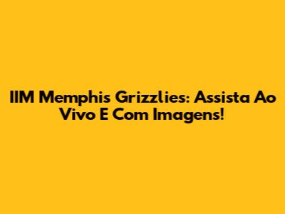 IIM Memphis Grizzlies: Assista Ao Vivo E Com Imagens!