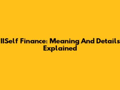 IISelf Finance: Meaning And Details Explained