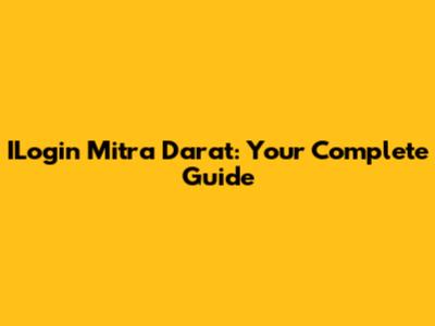 ILogin Mitra Darat: Your Complete Guide
