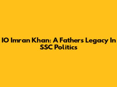 IO Imran Khan: A Father's Legacy In SSC Politics
