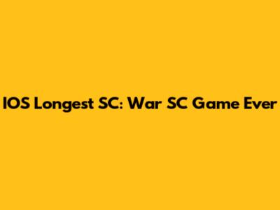 IOS Longest SC: War SC Game Ever