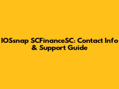 IOSsnap SCFinanceSC: Contact Info & Support Guide
