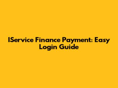 IService Finance Payment: Easy Login Guide