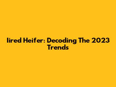 Iired Heifer: Decoding The 2023 Trends