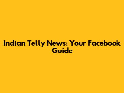 Indian Telly News: Your Facebook Guide