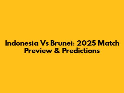 Indonesia Vs Brunei: 2025 Match Preview & Predictions
