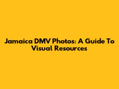 Jamaica DMV Photos: A Guide To Visual Resources