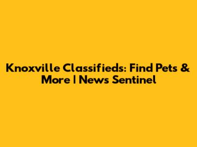 Knoxville Classifieds: Find Pets & More | News Sentinel