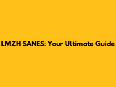 LMZH SANES: Your Ultimate Guide