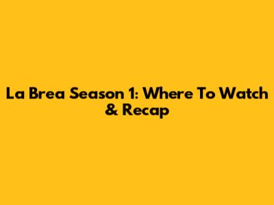 La Brea Season 1: Where To Watch & Recap