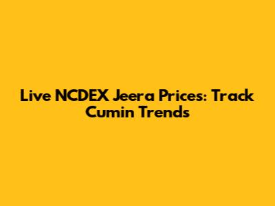 Live NCDEX Jeera Prices: Track Cumin Trends