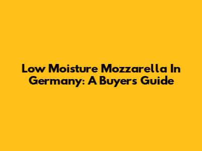 Low Moisture Mozzarella In Germany: A Buyer's Guide