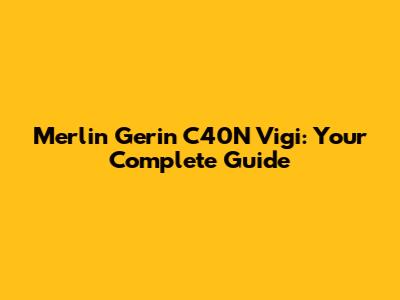 Merlin Gerin C40N Vigi: Your Complete Guide