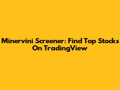 Minervini Screener: Find Top Stocks On TradingView