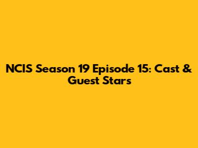NCIS Season 19 Episode 15: Cast & Guest Stars