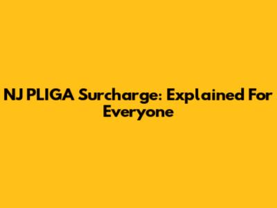 NJ PLIGA Surcharge: Explained For Everyone