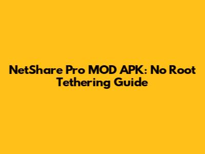 NetShare Pro MOD APK: No Root Tethering Guide