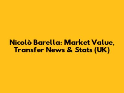 Nicolò Barella: Market Value, Transfer News & Stats (UK)