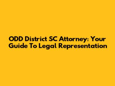 ODD District SC Attorney: Your Guide To Legal Representation