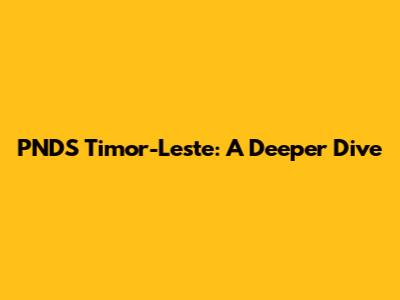 PNDS Timor-Leste: A Deeper Dive