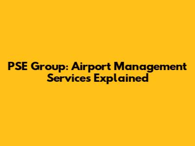 PSE Group: Airport Management Services Explained