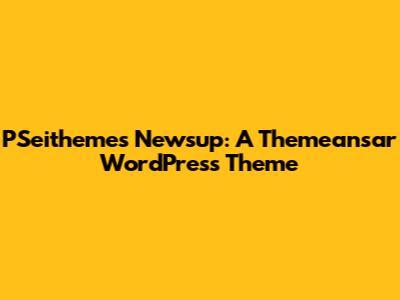 PSeithemes Newsup: A Themeansar WordPress Theme