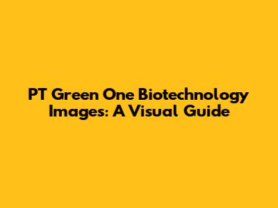 PT Green One Biotechnology Images: A Visual Guide