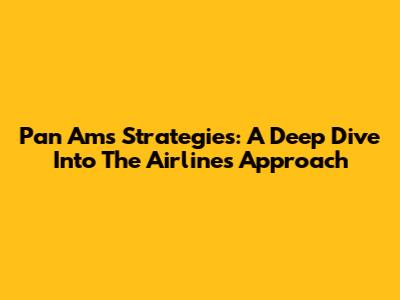 Pan Am's Strategies: A Deep Dive Into The Airline's Approach