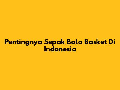 Pentingnya Sepak Bola Basket Di Indonesia