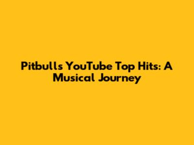 Pitbull's YouTube Top Hits: A Musical Journey
